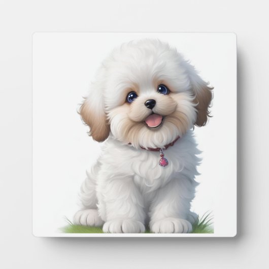 可愛い小さなシーズー(犬)子犬の恋人 フォトプラーク (正面)