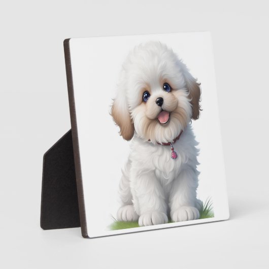 可愛い小さなシーズー（犬）子犬の恋人 フォトプラーク (正面)