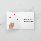 可愛い小さなハムスター赤いハートバレンタイン カード (内部)