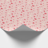 可愛い小さなハート（ピンク） ラッピングペーパー (角)