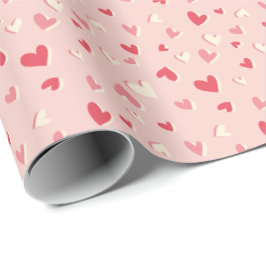 可愛い小さなハート（ピンク） ラッピングペーパー