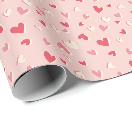 可愛い小さなハート（ピンク） ラッピングペーパー (ロールコーナー)