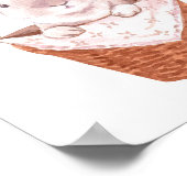 可愛い小さなバニーのバスケットウッドランド子供部屋装飾 ポスター (角)