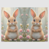 可愛い小さなバニー花に囲まれて、デコページ 薄葉紙 (正面)