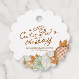 可愛い小さなパイの秋のベビーシャワー フェイバータグ