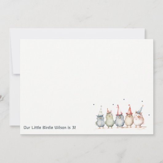 可愛い小さなパーティー鳥任意の年齢子供の誕生日 ノートカード (正面)