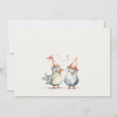 可愛い小さなパーティー鳥任意の年齢子供の誕生日 招待状 (裏面)