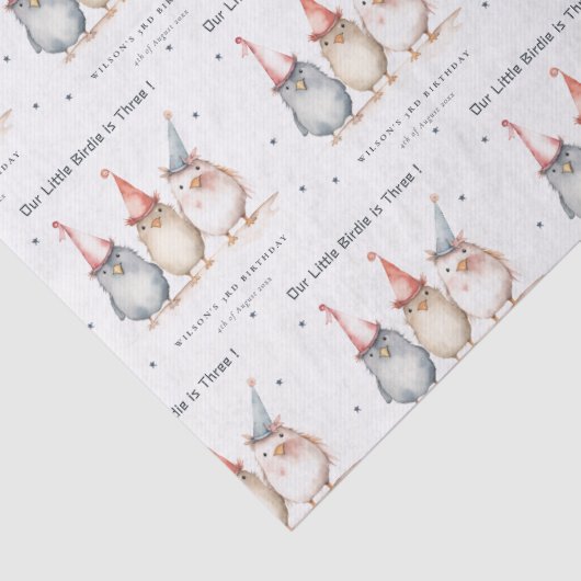 可愛い小さなパーティー鳥任意の年齢子供の誕生日 薄葉紙 (詳細)