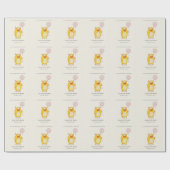 可愛い小さなピンク黄色の幸せなモンスターベビーシャワー ラッピングペーパー (フラット)