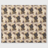 可愛い小さなフランスのブルドッグペット動物のパターン ラッピングペーパー (フラット)