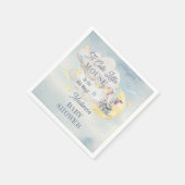 可愛い小さなマウスが彼の道の男の子の赤ちゃんシャワー スタンダードカクテルナプキン (角)