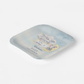 可愛い小さなマウスが彼の道の男の子の赤ちゃんシャワー ペーパープレート (傾斜あり)