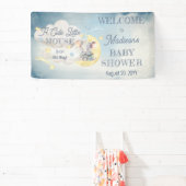 可愛い小さなマウスが彼の道の男の子の赤ちゃんシャワー 横断幕 (インサイチュ)