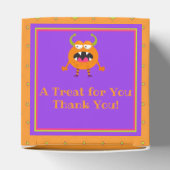 可愛い小さなモンスターオレンジ紫のキッズハロウィーン フェイバーボックス (上部)