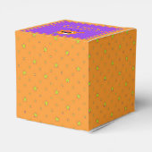 可愛い小さなモンスターオレンジ紫のキッズハロウィーン フェイバーボックス (裏面サイド)