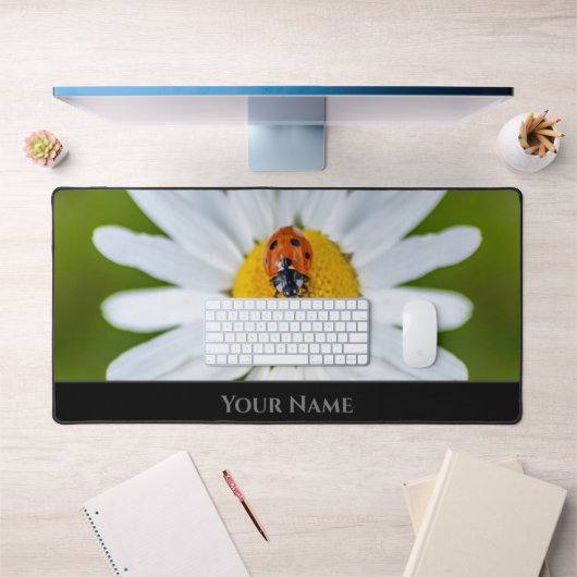 可愛い小さなラッキーなマインドセット用の前向きラディバグ デスクマット (オフィス1)