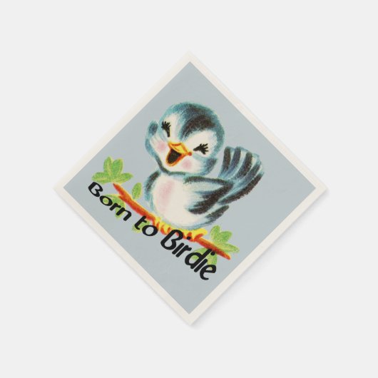 可愛い小さなレトロの生まれ鳥にバーディゴルファーの贈り物 スタンダードカクテルナプキン (角)