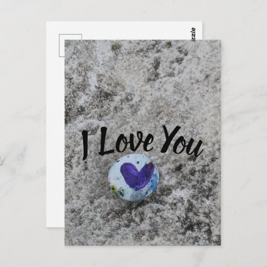 可愛い小さなロック愛するハート ポストカード (正面/裏面)