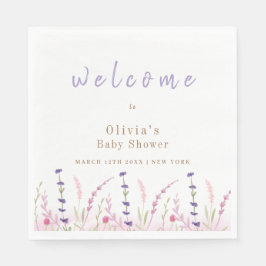 可愛い小さなワイルドフラワーガーデン赤ちゃんシャワーへようこそ スタンダードランチョンナプキン