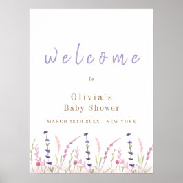 可愛い小さなワイルドフラワーガーデン赤ちゃんシャワーへようこそ ポスター