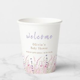 可愛い小さなワイルドフラワーガーデン赤ちゃんシャワーへようこそ 紙コップ