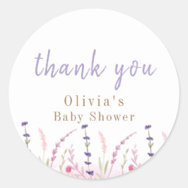 可愛い小さなワイルドフラワーガーデン赤ちゃんシャワー ラウンドシール