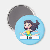 可愛い小さな体操用マグネットカスタム名札 マグネット (正面/裏面)