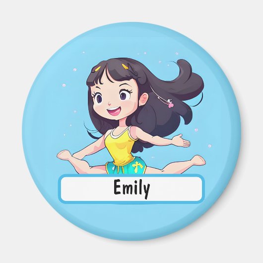 可愛い小さな体操用マグネットカスタム名札 マグネット (正面)