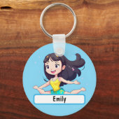 可愛い小さな体操選手のキーチェーカスタムンNametag キーホルダー (正面)