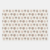 可愛い小さな動物と木の地色 ラッピングペーパーシート (正面3)