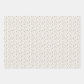 可愛い小さな動物と木の地色 ラッピングペーパーシート (正面2)