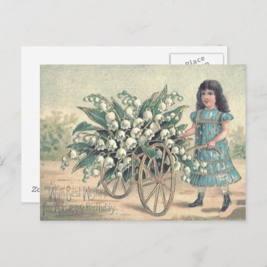 可愛い小さな女の子ウィーラーローリリージオブザバレー ポストカード (正面/裏面)