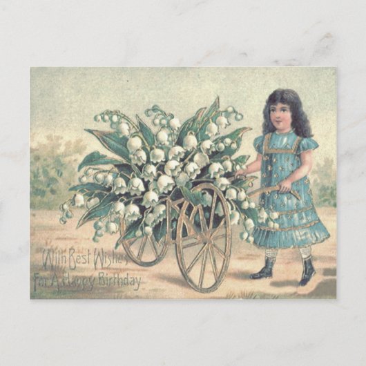 可愛い小さな女の子ウィーラーローリリージオブザバレー ポストカード (正面)