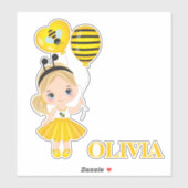 可愛い小さな女の子エアバルーン付きビニールシール シール (シート)