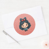 可愛い小さな女の子シール ラウンドシール (封筒)