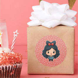 可愛い小さな女の子シール ラウンドシール