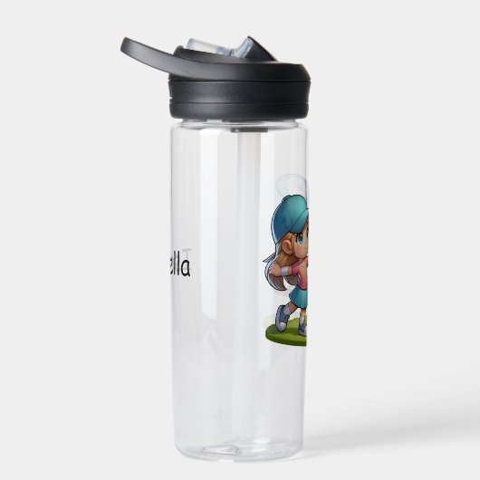 可愛い小さな女の子ディスクゴルフカートゥーパーソナライズされたン ウォーターボトル (右面)