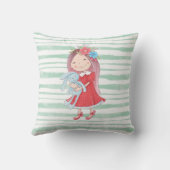 可愛い小さな女の子詰まったうさぎ玩具 クッション (裏面)