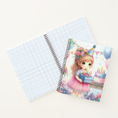 可愛い小さな女の子誕生日会スパイラルノート ノートブック (内部)