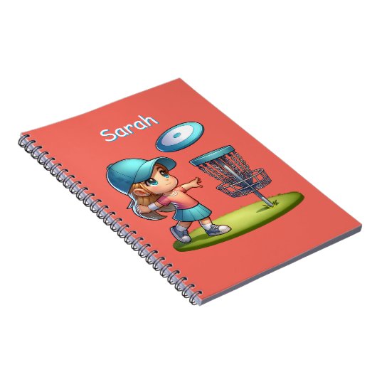可愛い小さな女の子遊ズディスクゴルパーソナライズされたフ ノートブック (右側)