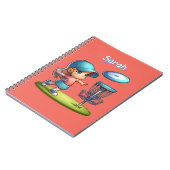 可愛い小さな女の子遊ズディスクゴルパーソナライズされたフ ノートブック (左側)