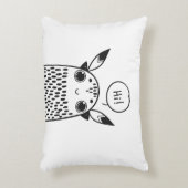 可愛い小さな怪物、白黒図解入りの、写真付きの アクセントクッション (正面(垂直))