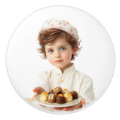 可愛い小さな男の子の招待状あなたがデラックスチョックスのために セラミックノブ (正面)