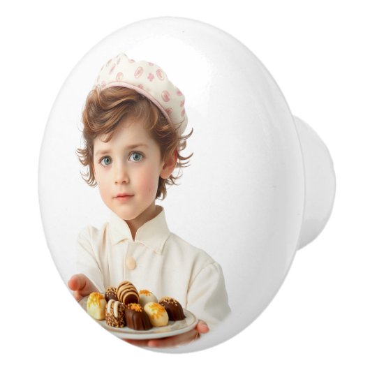 可愛い小さな男の子の招待状あなたがデラックスチョックスのために セラミックノブ (右)