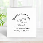 可愛い小さな羊のラム牡羊座のアーチアドレス ラバースタンプ