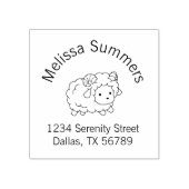 可愛い小さな羊のラム牡羊座のアーチアドレス ラバースタンプ (インプリント)