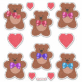 可愛い小さな見感じたバレンタインデテディベア シール (正面)