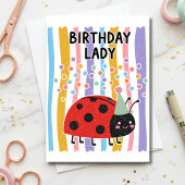 可愛い小さな誕生日の言葉遊びてんとう虫のグリーティング カード