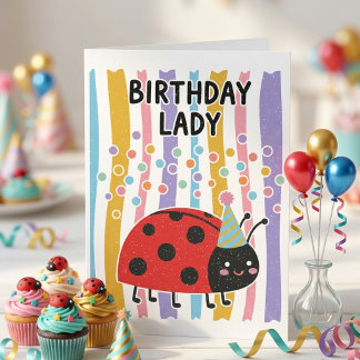 可愛い小さな誕生日の言葉遊びてんとう虫のグリーティング カード