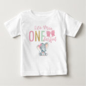 可愛い小さ恋しく思な一面真珠1歳の誕生日 ベビーTシャツ (正面)